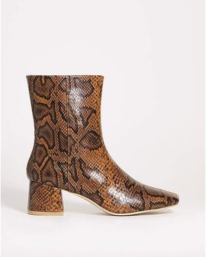 JD Williams Block Heeled Boot E Fit - Brown