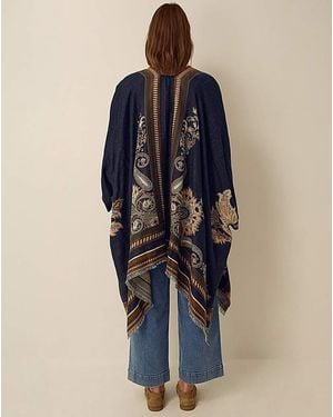 Monsoon Crissy Jacquard Poncho - Blue
