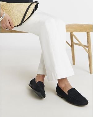 Heavenly Soles Soft Square Toe Loafer Ex Wide - White