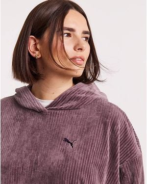 PUMA Essential Comfort Velour Rib Hoodie - Purple