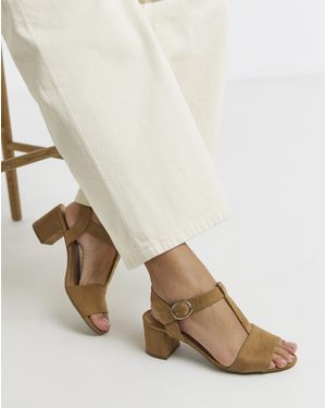 JD Williams T Bar Heeled Sandals Wide - Natural