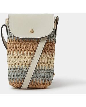 Accessorize Raffia Phone Bag - Natural