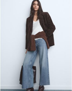 Mango Catherin Culotte High-Rise Jeans - Blue