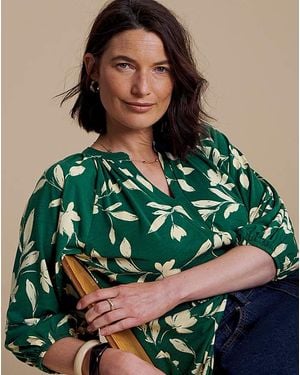 Julipa Printed Jersey Blouse - Green