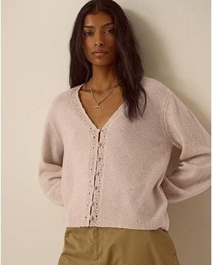 Monsoon Talitha V-Neck Cardigan - Natural