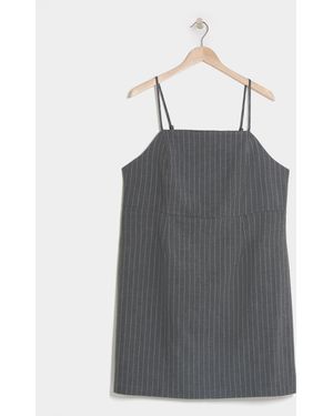 Simply Be Tailored Pinafore Dress - Grey