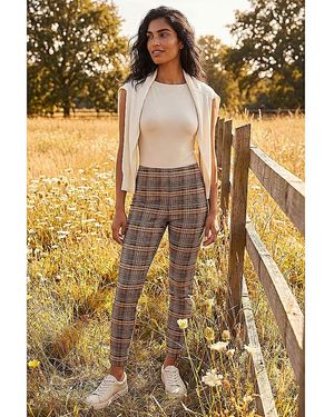 Roman Roman Check Stretch Trouser - Yellow
