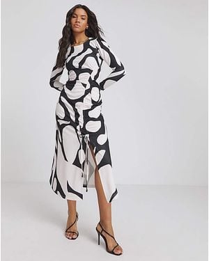 Simply Be Scuba Crepe Ruched Midi Dress - White