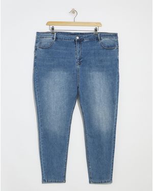 Simply Be Booty Booster Skinny Jeans - Blue