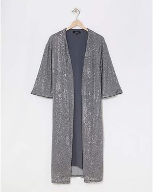 Simply Be Sequin Kimono - Natural