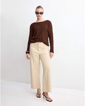 Mango Catherin Culotte High-Rise Jeans - Natural