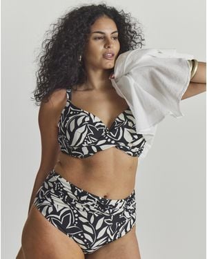 MAGISCULPT Twist Front High Waist Bikini Bottoms - Grey