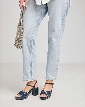 JD Williams Twist Upper Platform Sandal Wide Fit - Blue
