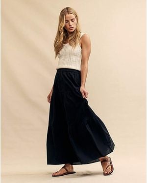 Nobody's Child Blacktiered Maxi Skirt - Blue