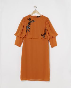 Joanna Hope Embellished Midi Dress - Orange