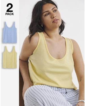 Simply Be 2 Pack Slouchy Vests - Yellow