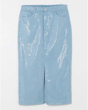 Simply Be Clear Sequin Maxi Skirt - Blue