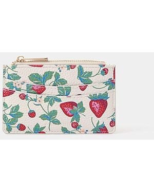 Accessorize Strawberry Print Card Holder - White