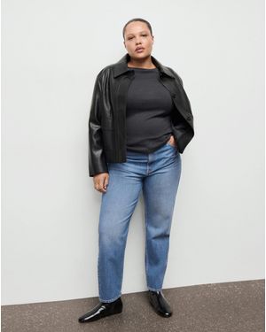 Mango Comfort High-Rise Mom Jean - Blue