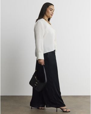 Joanna Hope Hammered Satin Trousers - Black