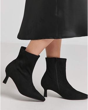 JD Williams Kitten Heel Sock Boot Eee Fit - Black