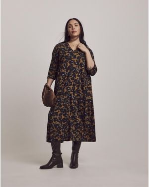 Julipa Button Down Jersey Midi Dress - Natural