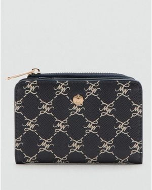 Mango Medium Wallet With Logo Print - Black