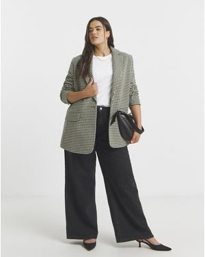 Simply Be Houndstooth Blazer - White