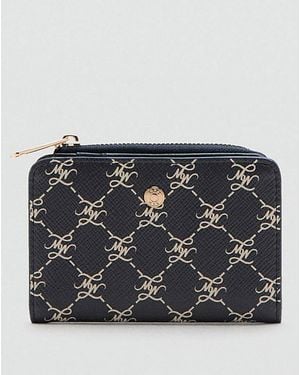 Mango Medium Wallet With Logo Print - Black