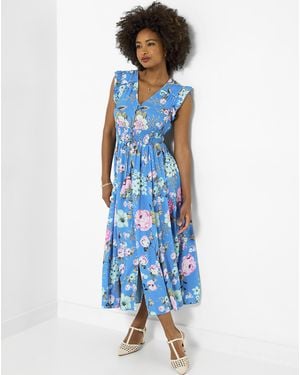 Joe Browns Millie Floral Maxi Dress - Blue