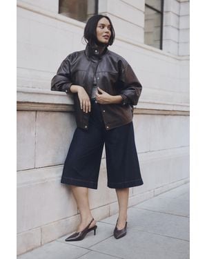 Simply Be Faux Leather Jacket - Blue
