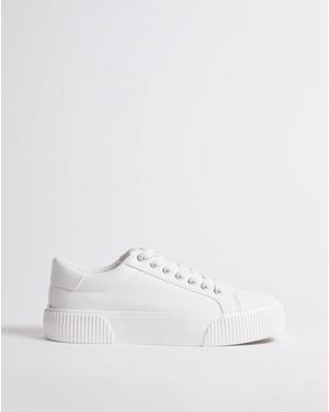 Simply Be Canvas Trainer Chunky Ribbed Sole Wide - Blue
