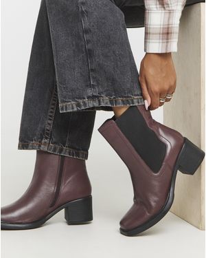 Simply Be Block Heel Chelsea Boot Extra Wide - Black