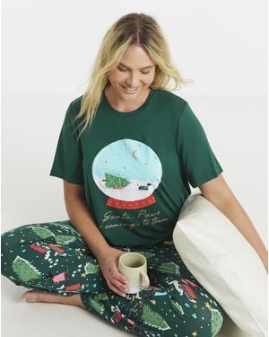 Pretty Secrets Scottie Graphic Pj Set - Green