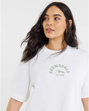 Snowdonia Graphic Oversized T-Shirt - White
