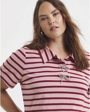 Simply Be Bow Polo Top - Red