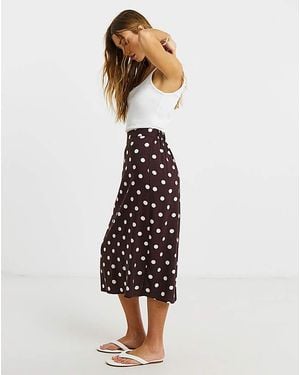 Simply Be Spot Midaxi Skirt - White