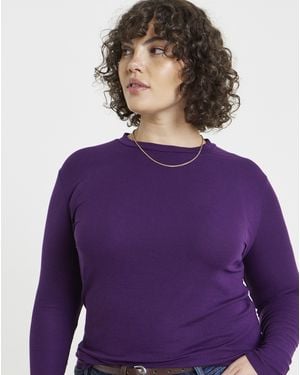Simply Be Ls Soft Rib Top - Purple