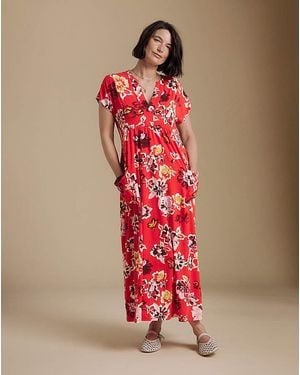 Julipa Petite Pocket Jersey Midi Dress - Red
