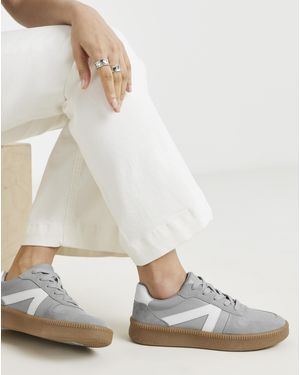 JD Williams Leather Retro Trainer E Fit - White