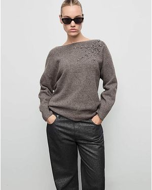 Mango Bardot Jumper - Grey