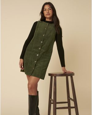 Nobody's Child Alessa Pinafore Dress - Green