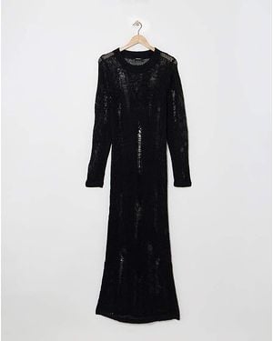 Simply Be Ladder Knitted Dress - Black