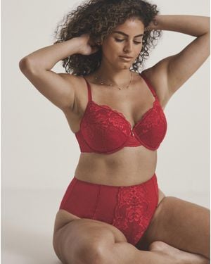 Pretty Secrets Lace Full Brief Knickers - Red