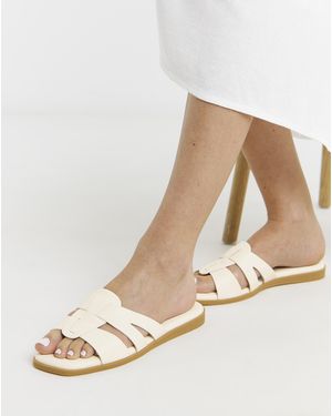 Simply Be Woven Flat Mule Sandals Extra Wide - Natural