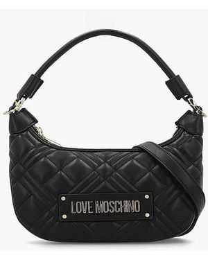 Love Moschino Mini Diamond Quilt Hobo - Black