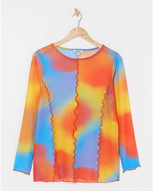 Simply Be Mesh Overlock Top - Orange