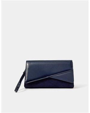 Accessorize Fold Over Clutch Bag - Blue