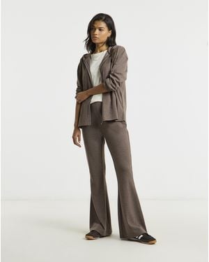 Simply Be Cut & Sew Rib Flared Joggers - White