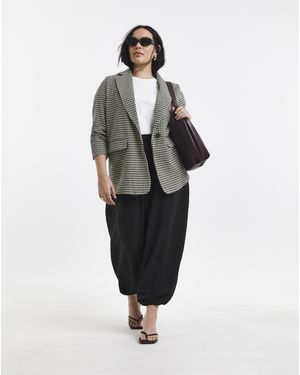 Simply Be Houndstooth Blazer - White